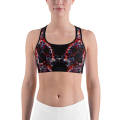 Abstract Flower Red Sports bra