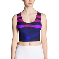 Abstract Blue Purple Crop Top