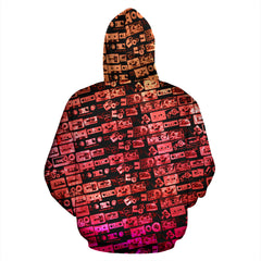 Mix Tape Red Pull Over Hoodie