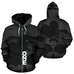 One Love Army Black Heart 1 Zip up