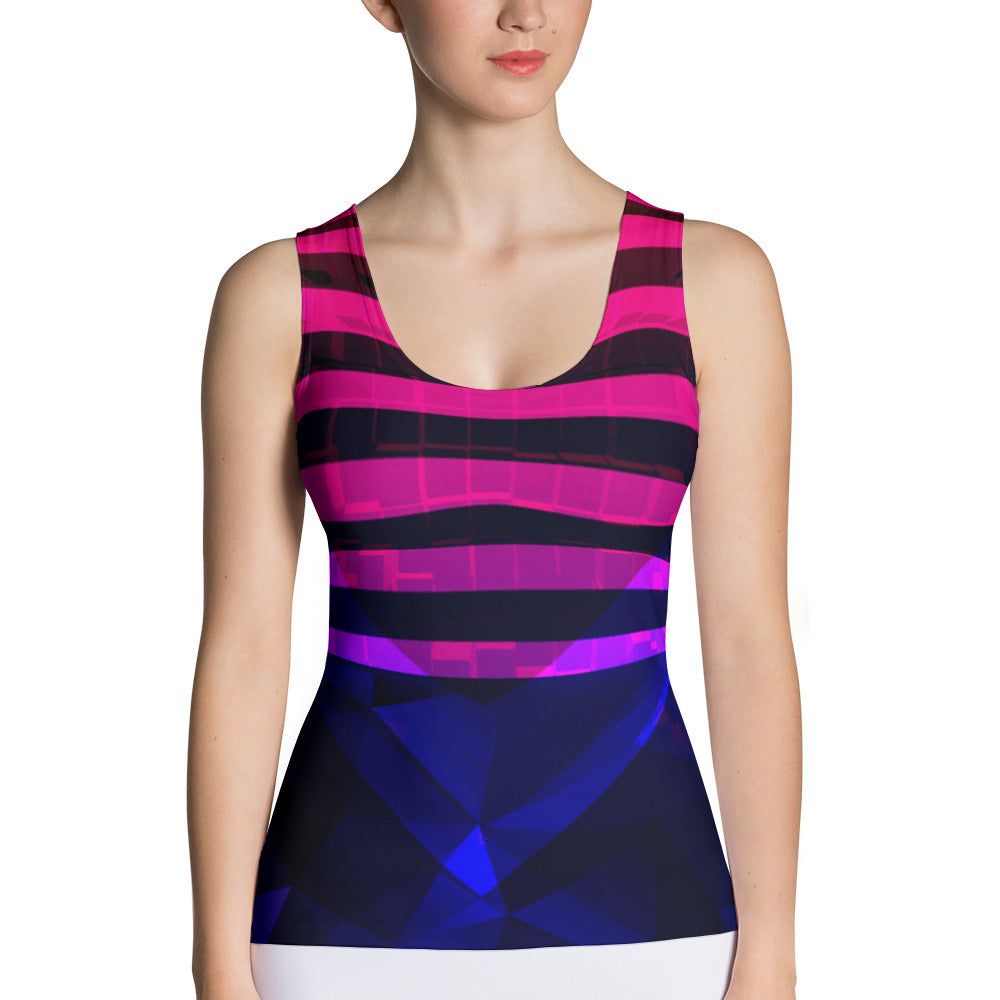 Abstract Blue Purple Tank Top