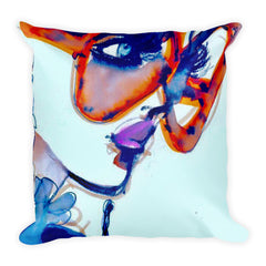 Lady Glasses Square Pillow