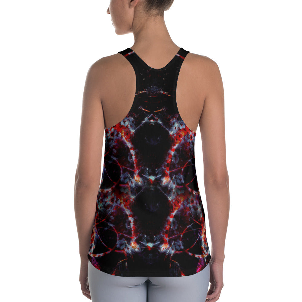 Abstract Flower Red Women's Racerback Tank