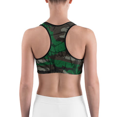 Army Tiger Green Sports bra P1