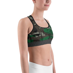 Army Tiger Green Sports bra