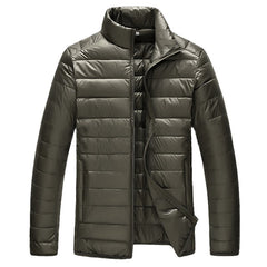 Mens Autumn & Winter Duck Down Jacket with Stand Collar.